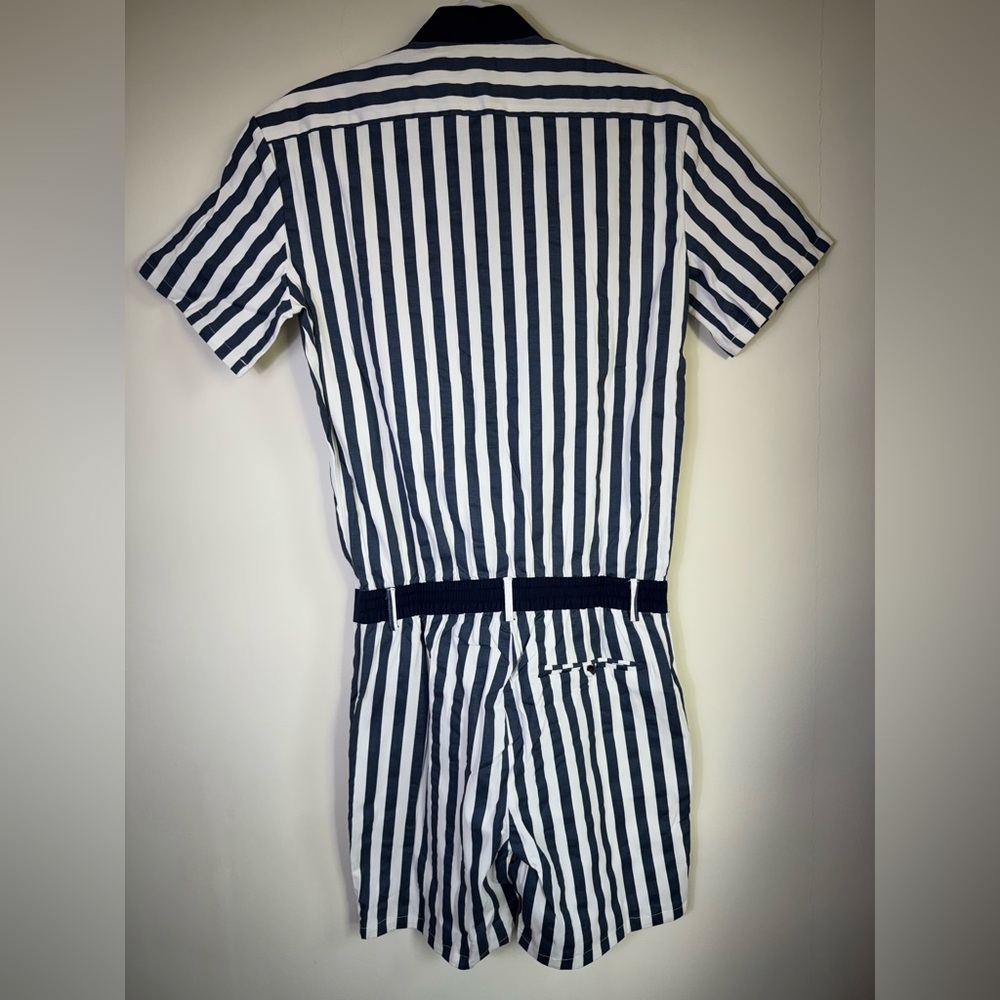 NWT Men’s RomperJack The Hampton Striped Navy and White Romper Size Small - Picture 5 of 12